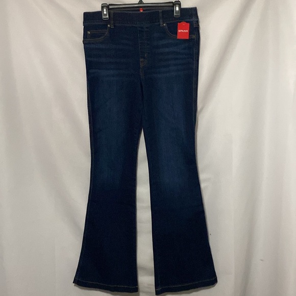NWT SPANX WO SIZE XL MIDNIGHT BLUE FLARE LEGGING JEAN PULL ON PANTS - Picture 3 of 11